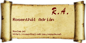 Rosenthál Adrián névjegykártya